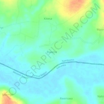 Bwaiise topographic map, elevation, terrain
