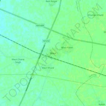 Maur topographic map, elevation, terrain