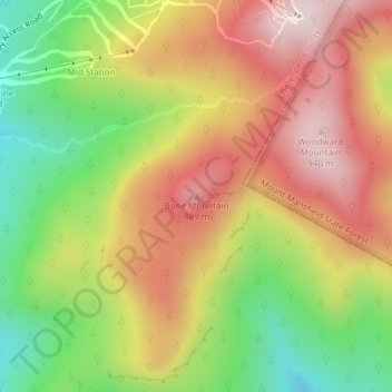 Bone Mountain topographic map, elevation, terrain