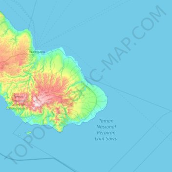 Kecamatan Rindi topographic map, elevation, terrain