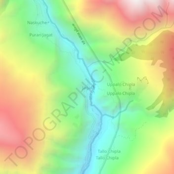 Jagat topographic map, elevation, terrain