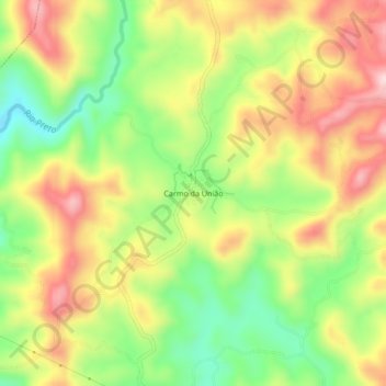 Carmo da União topographic map, elevation, terrain