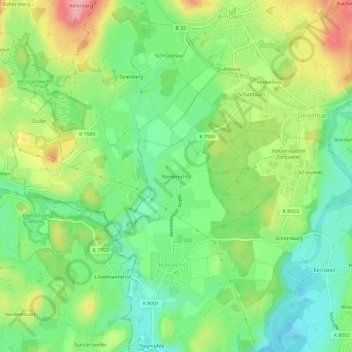 Rembrechts topographic map, elevation, terrain