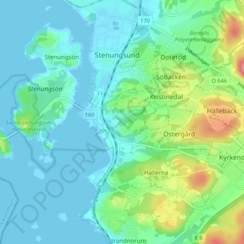 Kvarnberget topographic map, elevation, terrain