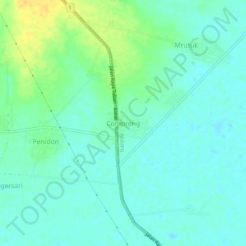 Compreng topographic map, elevation, terrain