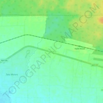Haldi topographic map, elevation, terrain
