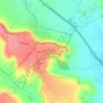 Deddington Hill topographic map, elevation, terrain
