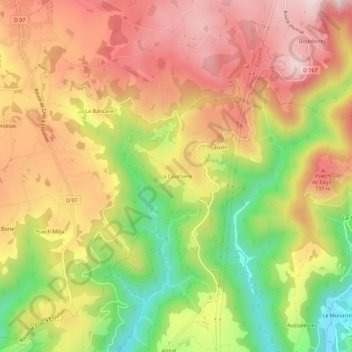 La Coursière topographic map, elevation, terrain
