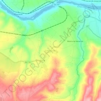 Concavada topographic map, elevation, terrain