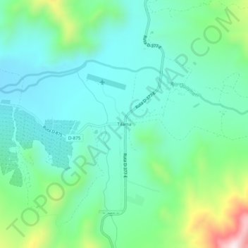Tilama topographic map, elevation, terrain