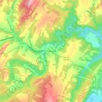 Pleasantdale topographic map, elevation, terrain