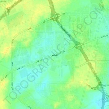 Al Wukair topographic map, elevation, terrain