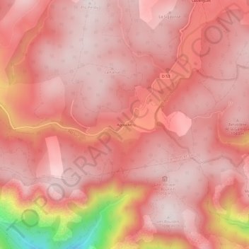 Agoudet topographic map, elevation, terrain