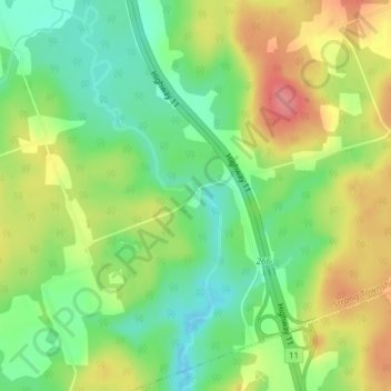 Stirling Falls topographic map, elevation, terrain