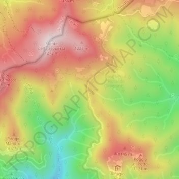 Alpe di Cavarzano topographic map, elevation, terrain
