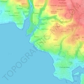 Landan Creis topographic map, elevation, terrain