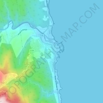 Solenzara topographic map, elevation, terrain