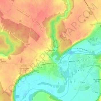 La Pinoterie topographic map, elevation, terrain