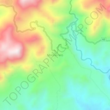 Monterralo topographic map, elevation, terrain