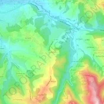 Le Battut topographic map, elevation, terrain
