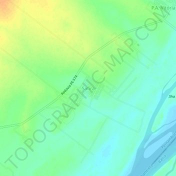 Safira topographic map, elevation, terrain