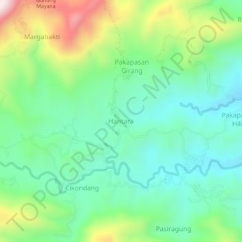 Hantara topographic map, elevation, terrain