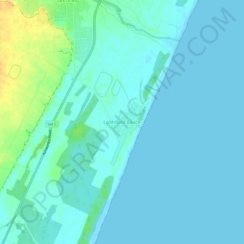 Leithfield Beach topographic map, elevation, terrain