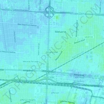 Beverly Knoll topographic map, elevation, terrain