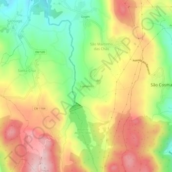 Lumiares topographic map, elevation, terrain