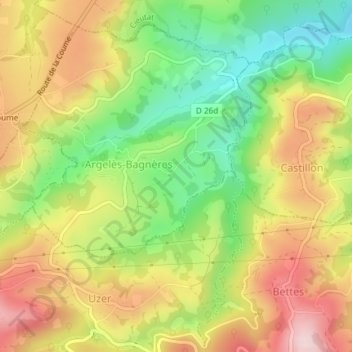 Lagleize du Castay topographic map, elevation, terrain