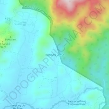 Kampung Lumut topographic map, elevation, terrain