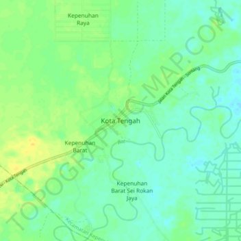 Kota Tengah topographic map, elevation, terrain
