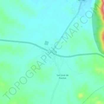 Km. 50 topographic map, elevation, terrain