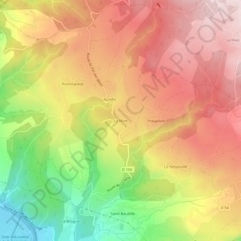 La Mole topographic map, elevation, terrain