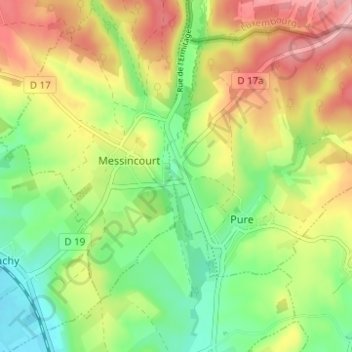 Messempré topographic map, elevation, terrain