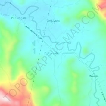 Cabalantian topographic map, elevation, terrain