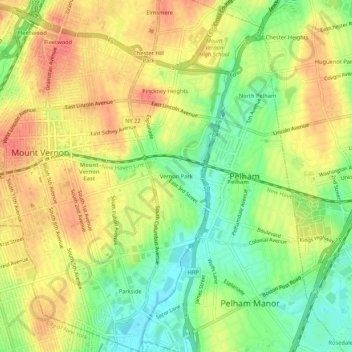 Vernon Park topographic map, elevation, terrain