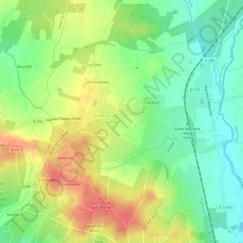 L'Aiguille topographic map, elevation, terrain