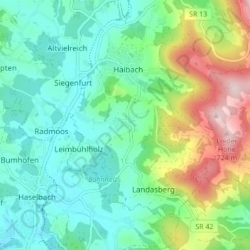 Semmersdorf topographic map, elevation, terrain