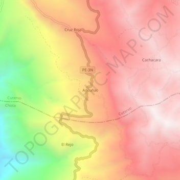 Adcuñac topographic map, elevation, terrain