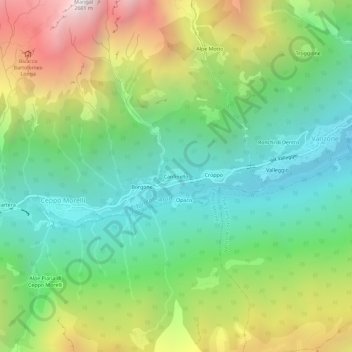 Canfinello topographic map, elevation, terrain