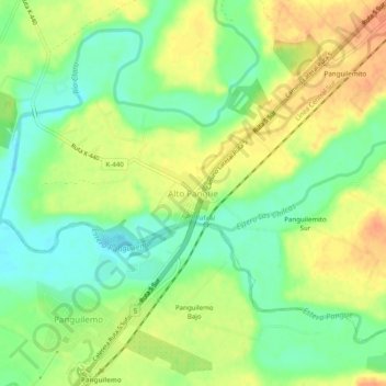 Alto Pangue topographic map, elevation, terrain