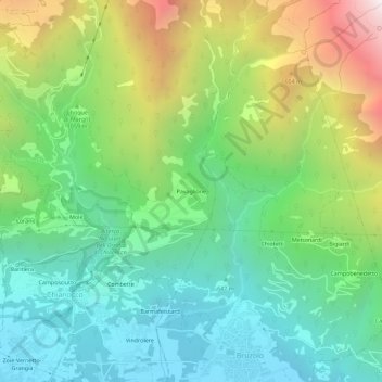 Pavaglione topographic map, elevation, terrain