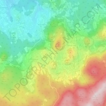 Podgrad topographic map, elevation, terrain