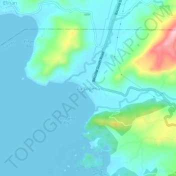 Cartagena topographic map, elevation, terrain