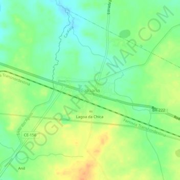 Catuana topographic map, elevation, terrain