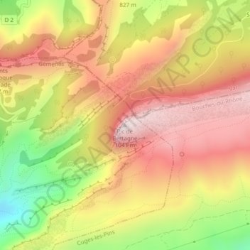 Pic de Bertagne topographic map, elevation, terrain