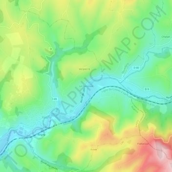 Le Forestier topographic map, elevation, terrain