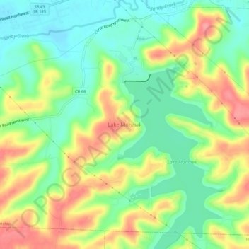 Lake Mohawk topographic map, elevation, terrain