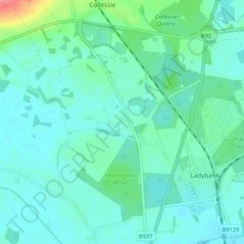 Giffordtown topographic map, elevation, terrain
